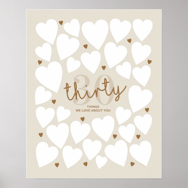 Póster 30 cosas que amamos de ti (Frente)
