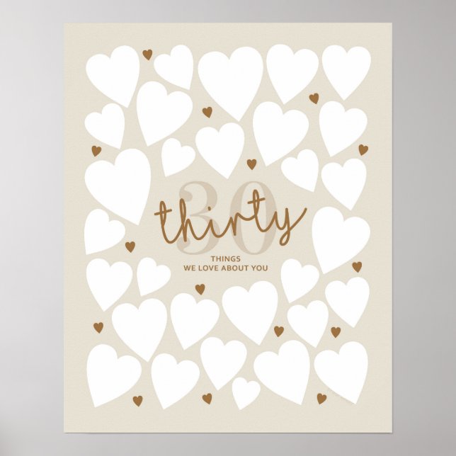 Póster 30 cosas que amamos de ti (Frente)
