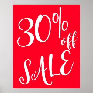 Póster 30% de descuento Rótulo de venta, Rótulo de venta