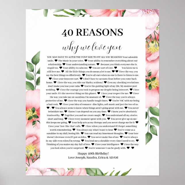 Póster 30 Razón por la que amamos al Poster (Frente)