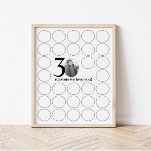Póster 30 Razones por las que te Amamos Recuerdos de Cump