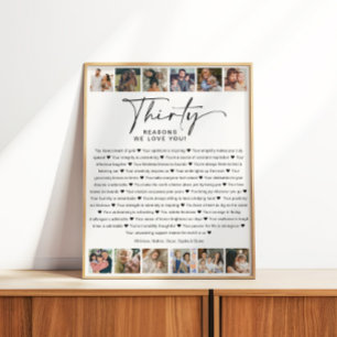 Póster 30 Razones por las que te queremos Collage de foto