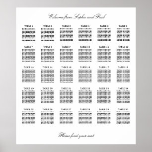 Póster 30 Tabla Elegante de Asientos Minimalistas