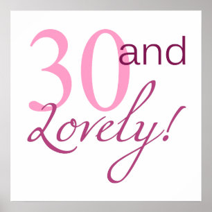 Póster 30 y encantadores regalos de cumpleaños
