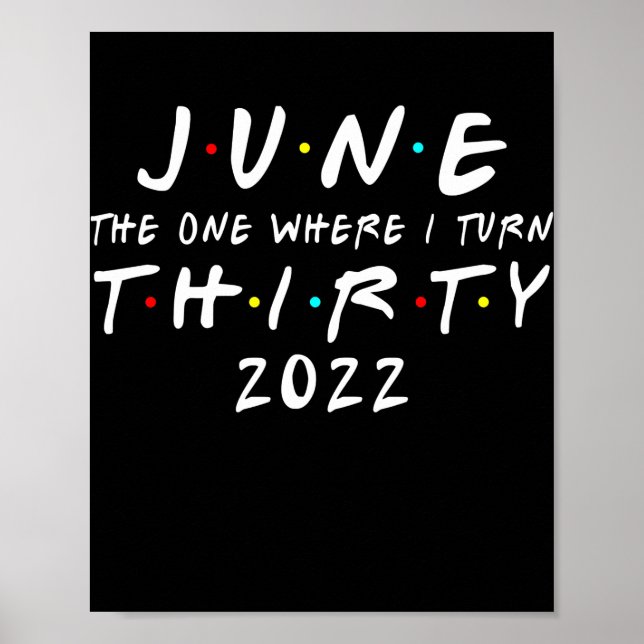 Póster 30th Birthday June The One Where I Turn 30 2022 (Frente)
