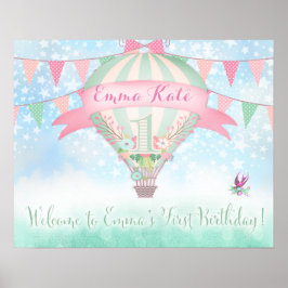 Póster 311 Signo de bienvenida de globo aerostático