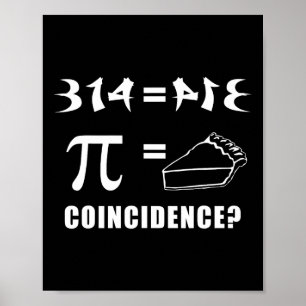 Póster 314 (pi) Coincidencia de Pie Igual Feliz Día Pi 3-