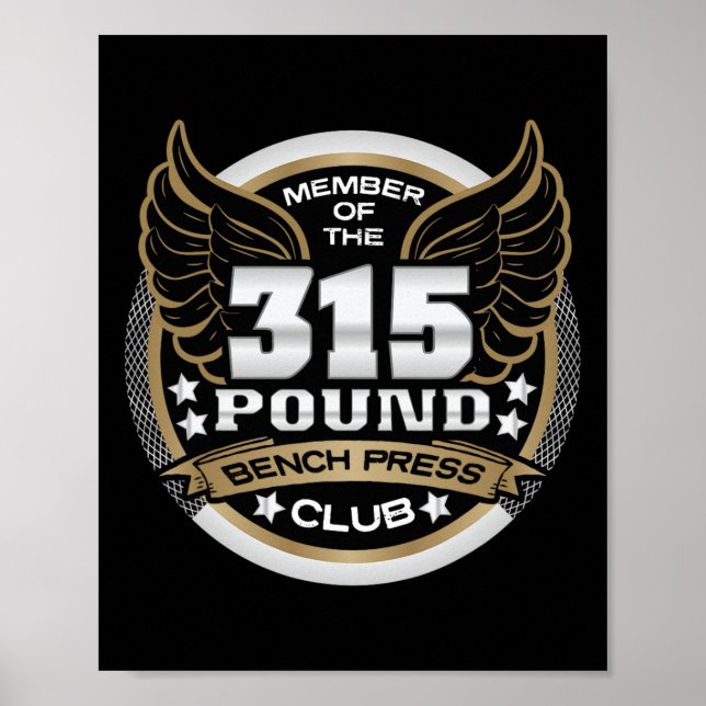 Póster 315 Pound Bench Press Club For Powerlifter Weightl (Frente)
