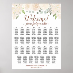 Póster 31 Tabla de asientos para Bodas de Rosas de color