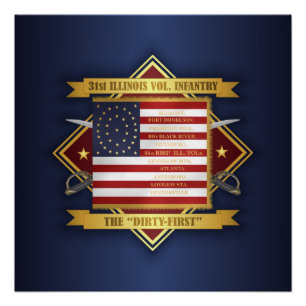 Póster 31ro Infantería voluntaria de Illinois