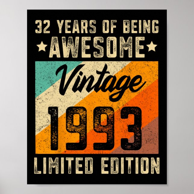 Póster 32º cumpleaños hombres mujeres de 32 años de edad  (Frente)