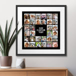 Póster 32 Collage de fotos Modern Square Black - Blanco T<br><div class="desc">¡Usa fotos recortadas para obtener los mejores resultados! Sube fotos cuadradas desde tu teléfono o incluso Instagram para hacer que un personalizado llamativo busque tu casa. Puedes usar fotos de amigos o mascotas y luego emparejar tu propia decoración cambiando el color. Usa fotos en color o en blanco y negro...</div>
