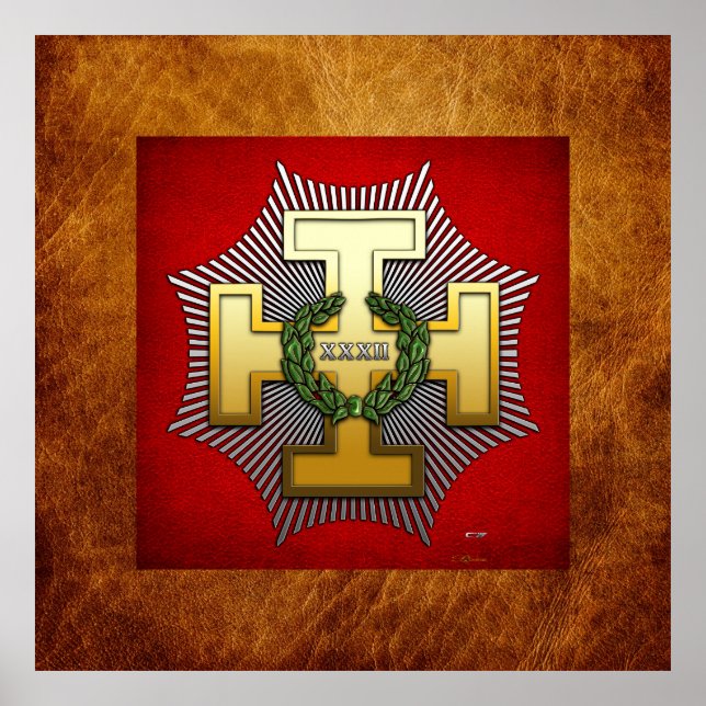 Póster 32° grado: Maestro del Secreto Real (Frente)