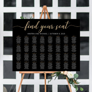 Póster 32 Tablas Encuentra Tu Asiento Negro Plan De La Ta