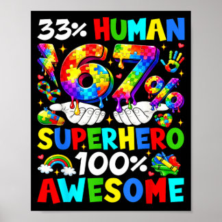 Póster 33 Human 67 Superhero Autism Awareness Funny Men