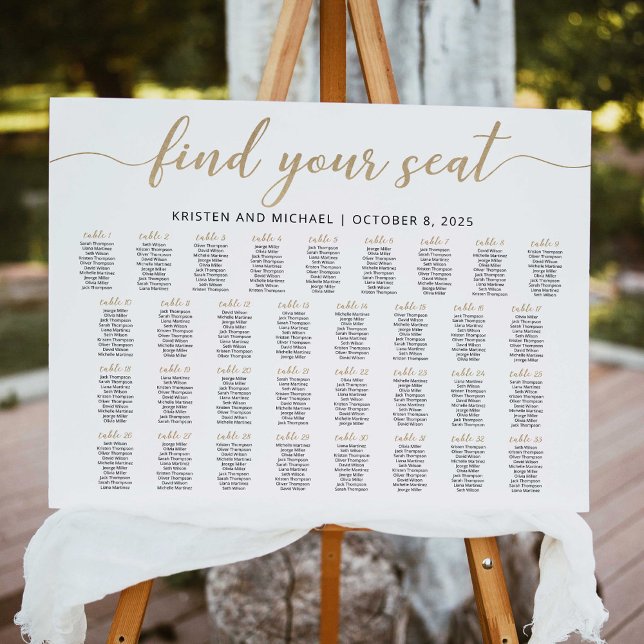 Póster 33 Tablas Encuentre Su Plan De La Tabla De Asiento (Subido por el creador)