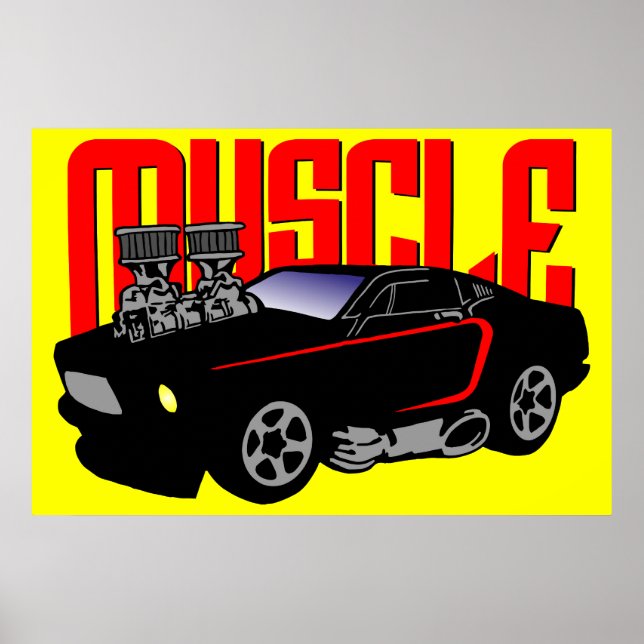 Póster 341 Personalizado Muscle Car (Frente)