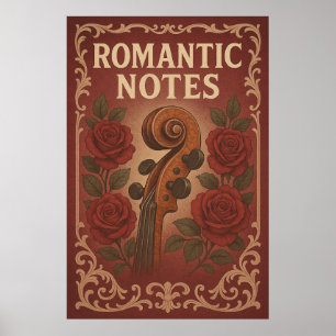 Poster 34, notas románticas, arte vintage