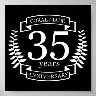 Póster 35.º ANIVERSARIO Boda JADE / CORAL