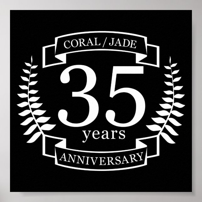 Póster 35.º ANIVERSARIO Boda JADE / CORAL (Frente)