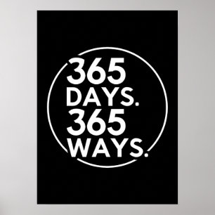Póster 365 días, 365 maneras - Éxito, Gimnasio, Hustle, G