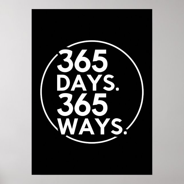 Póster 365 días, 365 maneras - Éxito, Gimnasio, Hustle, G (Frente)