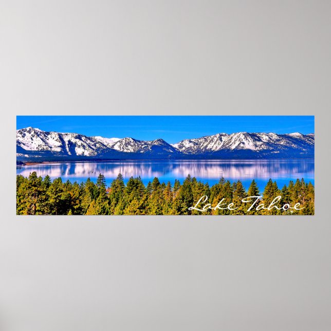 PÓSTER 36" X 12" ESCENIC LAKE TAHOE POSTER PREMIUM CANVAS (Frente)