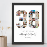 Póster 38.º Collage de fotos de cumpleaños número 38 Pers<br><div class="desc">Celebra el 38º cumpleaños con este poster de collage de fotos número 38 personalizado. Este regalo de personalizable también es perfecto para el aniversario de los bodas. Es una gran manera de mostrar preciosos recuerdos de tu vida de boda y casada. El poster presenta un collage de fotos que capturan...</div>