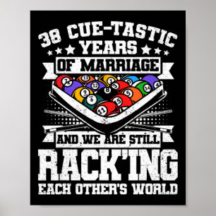 Póster 38 Aniversario Boda Billiards 38 Years M