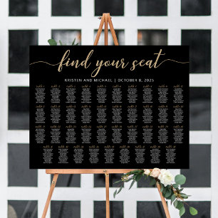 Póster 39 Tablas Encuentra Tu Asiento Negro Plan De La Ta