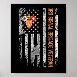 Póster 3.ª Brigada de Señalización Veterano Vintage