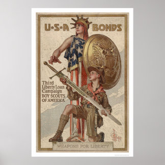 Póster 3.ª Campaña de Préstamos a la Libertad Boy Scouts 