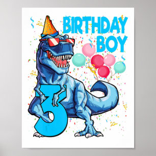 Póster 3.ᵉʳ Nacimiento Dinosaur Rawr Soy 3 Dinosaurio