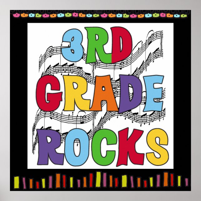 Póster 3.ᵉʳ Poster de aula de clase Rocks (Frente)