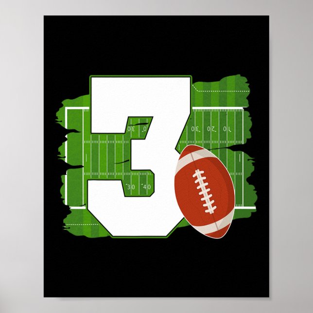 Póster 3.ᵉʳ tema del fútbol de cumpleaños, Lo (Frente)