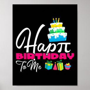 Póster 3.14 Pastel Feliz Día Pi Para El Aniversario Feliz