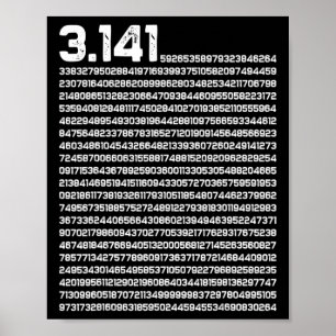 Póster 3.14 Pi Day Matemáticas Número Irracional Pi