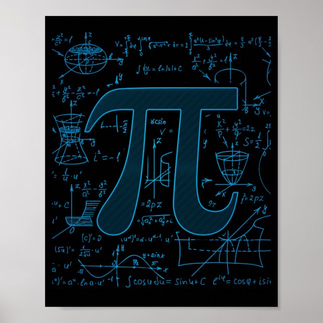 Póster 3.14 Pi Day Math Physics Irrational Number Circumf (Frente)