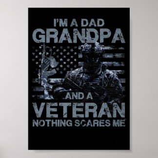 Póster 3 Abuelo Veterano Azul Marino Color Gris Cerúleo