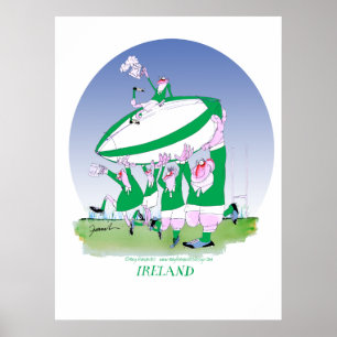 Póster 3 animadores irlanda rugby, tony fernandes