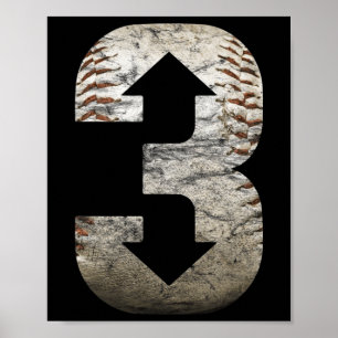 Póster 3 Arriba 3 Abajo Tres Abajo Más Béisbol