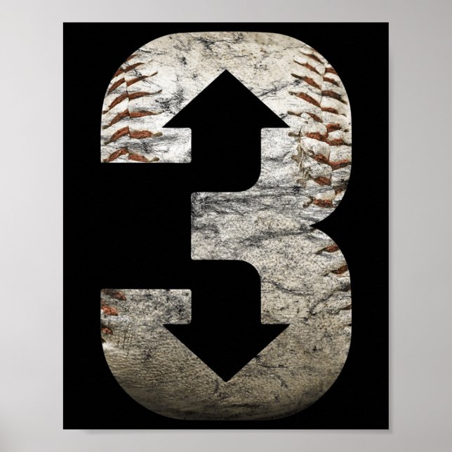 Póster 3 Arriba 3 Abajo Tres Abajo Más Béisbol (Frente)