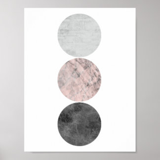 Póster 3 círculos rosados
