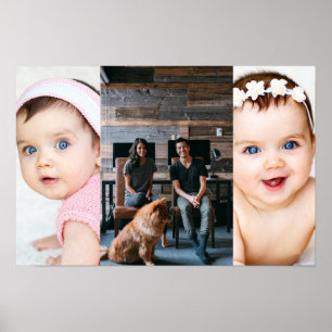 Póster 3 Collage de Fotos Personalizado