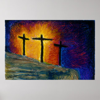 Póster 3 cruces "Hoy estarás conmigo en el paraíso"