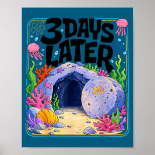 Póster 3 días después resurrección cristiana divertida pa