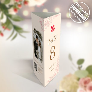 Póster 3 en 1 Número de tabla, Menú y tarjeta fotográfica