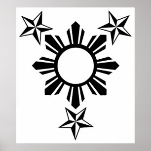 Póster 3 estrellas y sol