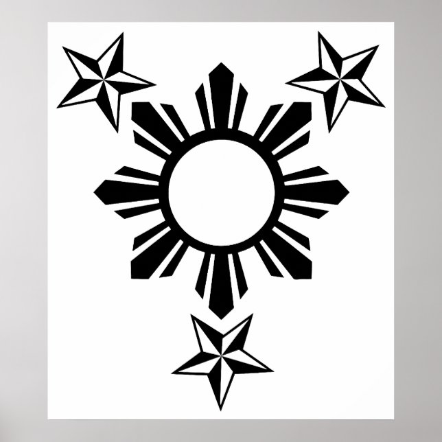 Póster 3 estrellas y sol (Frente)
