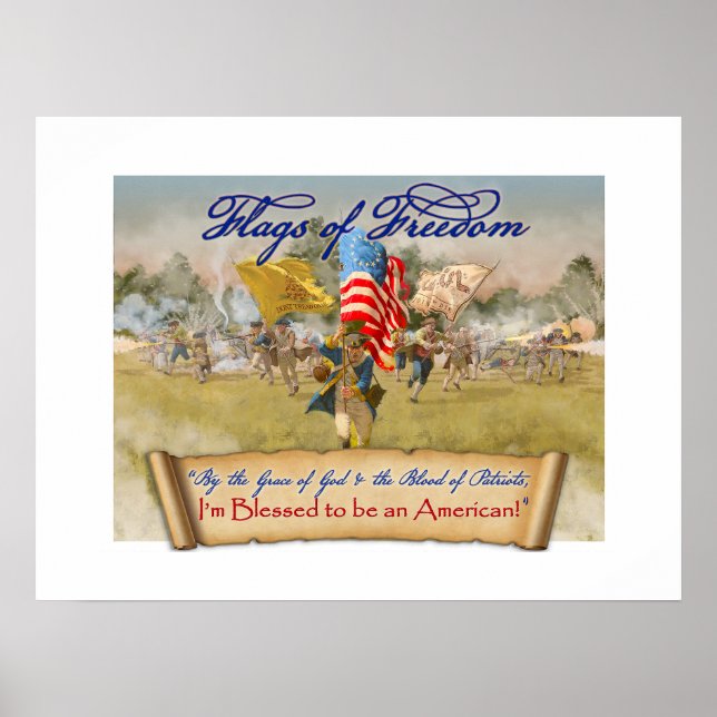 Póster "3 Flags of Freedom" Value Poster (Frente)